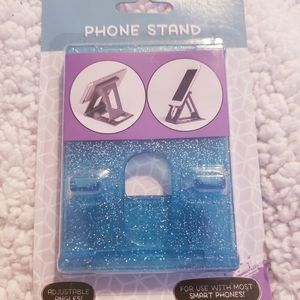 Blue Glitter Trifold Phone Holder. NWT
